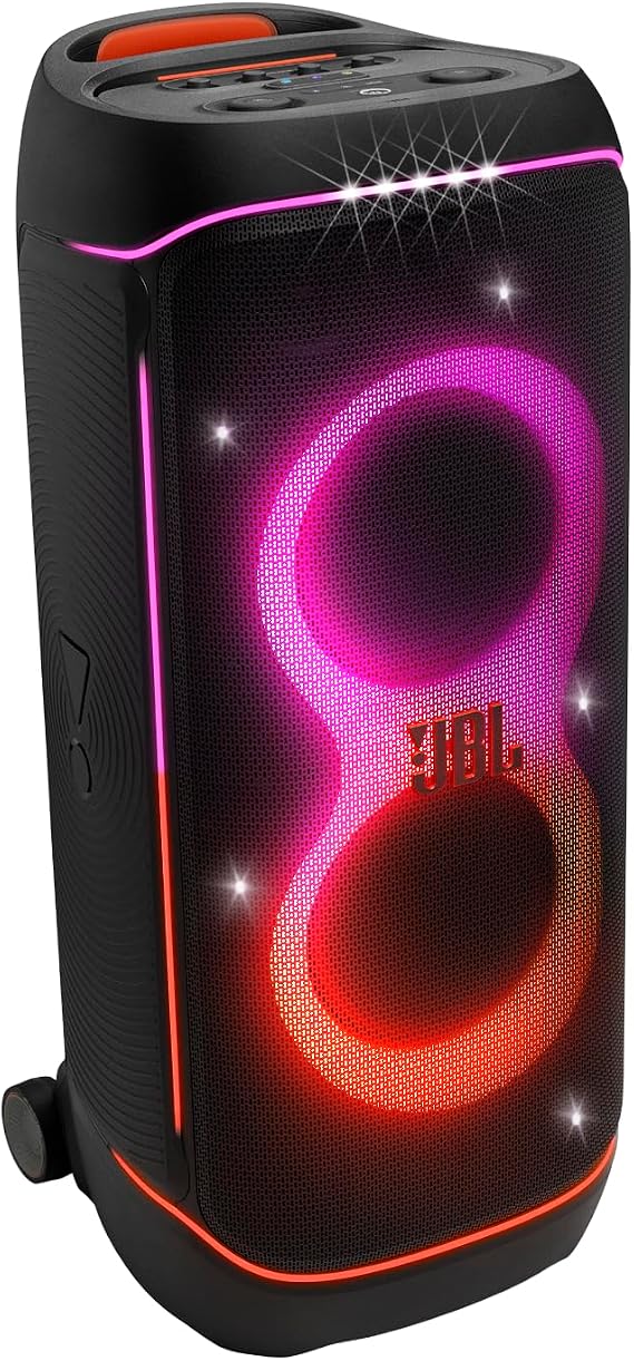 JBL PartyBox 720 Wireless Bluetooth Party Speaker Black Dynamic light show 15 hours playtime IPX4 splash proof JBL Pro Sound & Auracast multi-speaker connection