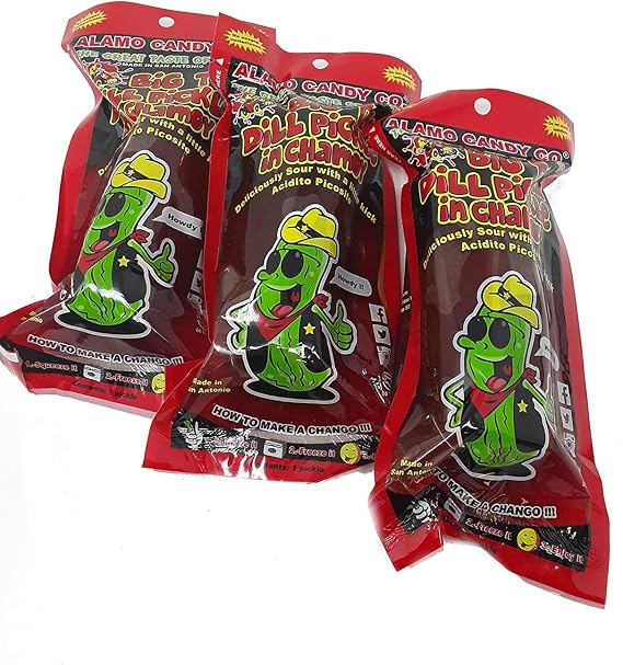 Alamo Candy Big Tex Dill Pickle In Chamoy,3-Pickles