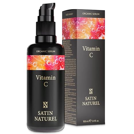 Bio Vitamin C Serum II Satin Naturel 100ml Face serum with vitamin C hyaluronic and organic aloe vera against dark circles and pigment spots vegan natural cosmetics