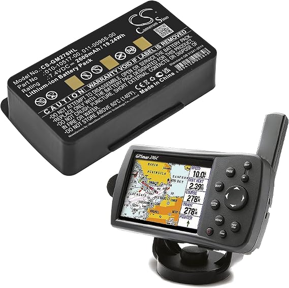 7.4V 2600mAh Li-ion Replacement Battery for Garmin 010-00543-00, 010-10517-00, 010-10517-01, 011-00955-00, 100054300, 3580100054300, EGM478, GPSMAP 276, GPSMAP 276c, 296, 376, 376C, 378, 495, 478