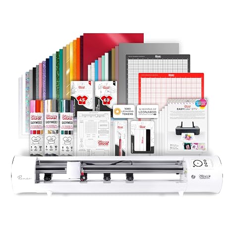 Siser Romeo Essential Bundle - 24" Professional Cutting Machine for Vinyl, Paper, and More WiFi Compatible with Windows & Mac - Includes Leonardo Design Studio Software, Roll Holder Accessory