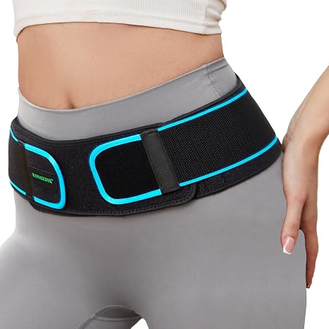 KONSEDIK Sacroiliac Belt for Women and Men, SI Joint Hip Belt for Pelvic Stabilization & Lower Back Support, Sciatica Pain Relief Compression Wrap for Pregnancy, Postpartum, Herniated Disc(Black, Large)