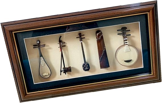 Musical Instrument Model Musical Instrument Model Set Guzheng Erhu Pipa National Musical Instrument Model Ornaments Folk Music Five-Piece Set (Color : Ruan Qin Style)
