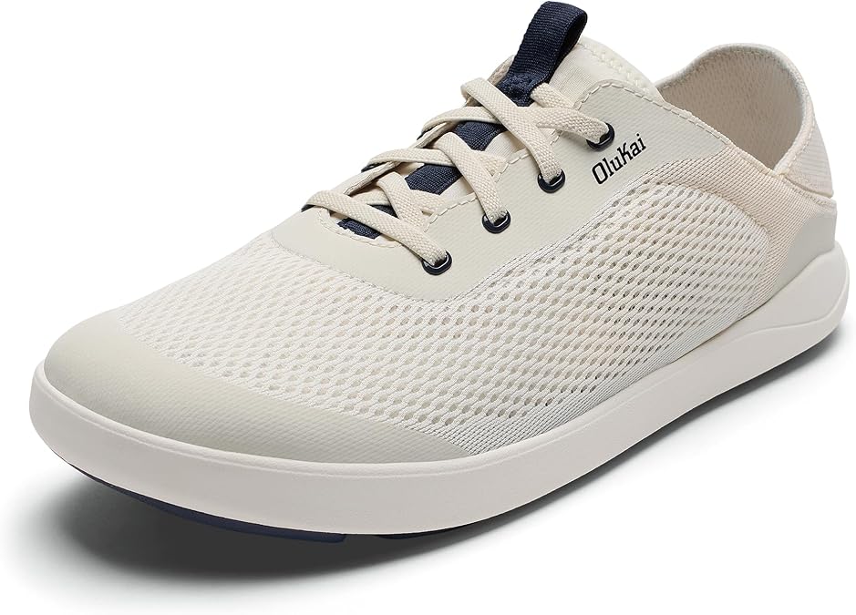 OluKai Moku Pae Slip-On Men's Boat Shoes, Breathable Mesh Deck Shoes, Lightweight Water-Friendly Beach Sneakers for All-Day Comfort