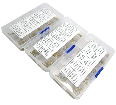600PCS 30 Values 10pF to 10uF (each Value 20pcs) Multilayer Monolithic Ceramic Capacitor Set Assortment Kit + Plastic Box