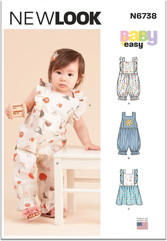 New Look Sewing Pattern 6738 Baby NB-S-M-L