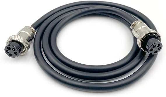 3.28 ft GX16 5 Pin Double Female Head Aviation Cordset, GX16 5Pins Female to Female Connector Electrical Cable Panel Mount Circular Metal Aviation Adapter Cordset for Ships 20AWG (1meter)
