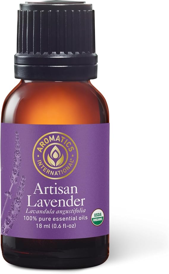 Aromatics International Premium Organic Artisan Lavender Essential Oil 18ml | 100% Pure Essential Oil for Diffusion & Aromatherapy