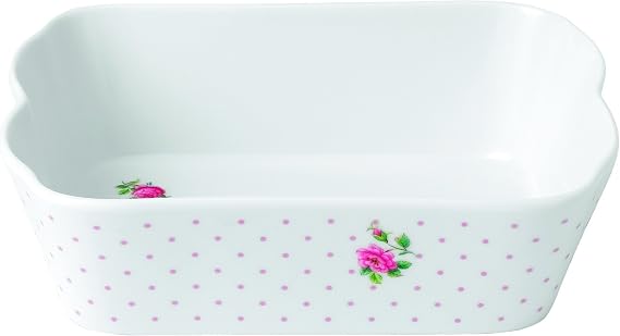 Royal Albert New Country Roses Baking Bliss Rectangular Baking Dish, 7.4-Inch, White
