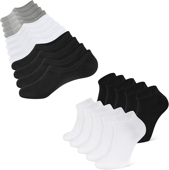 CLOSEMATE 6 Pairs Mens No Show Socks and 10 Pairs Low Cut Short Ankle Socks for Men (US Mens Size: 10-13)