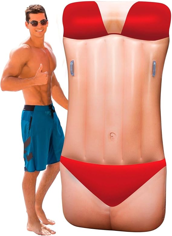 Poolcandy Hot BOD Beach Babe Extra Large Inflatable Pool Lounger-Pool Float-Measures 72" x 35" x 6"