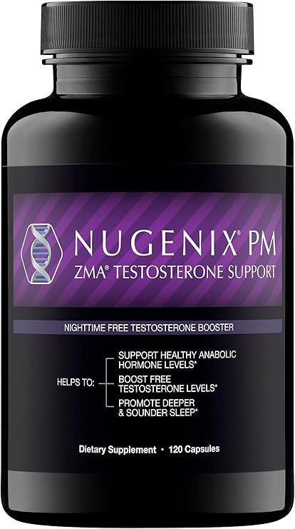 Nugenix PM ZMA - Nighttime Free Testosterone Booster for Men, 120ct | Sleep Support, Testosterone Supplement, Increase Muscle
