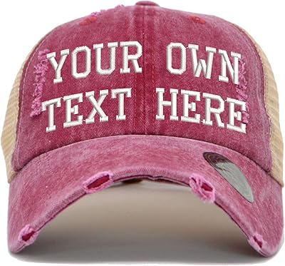 Custom Embroidered Hat Vintage Washed Distressed Trucker Baseball Cap Adjustable Men Women Low Profile Dad Cap
