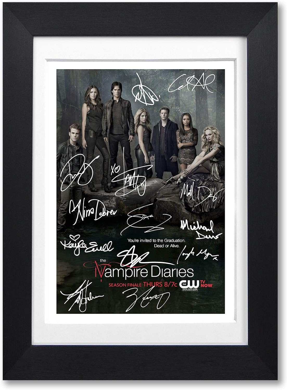 Memorabilia The Vampire Diaries Cast Signed Autograph Signature Autographed A4 Poster Photo Print Photograph Artwork Wall Art Picture TV Show Series Season DVD Boxset Gift