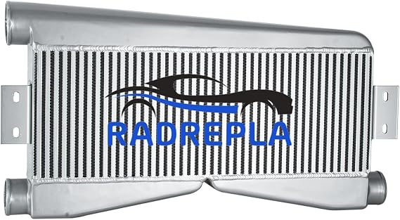 Universal Twin Turbo Intercooler 24"x 9"x 3.5" Bar& Plate Custom (2 In/1 Out) SL Intercoolers, Silver