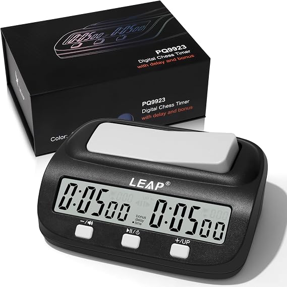 LEAP Chess Clock Digital Chess Timer Professional Chess Clock Timer with Time Bonus and Delay Features Great for Chess I-Go Upgraded Model