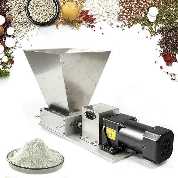 2 Roller Grain Mill Grinder, Electric Stainless Steel Grain Grinder, Malt Crusher Grain Mill, 4L Aluminum Hopper, Home Brew Mill Corn Wheat Barley Grinding, 75 RPM 20kg/44lb Per Hour (US Stock)