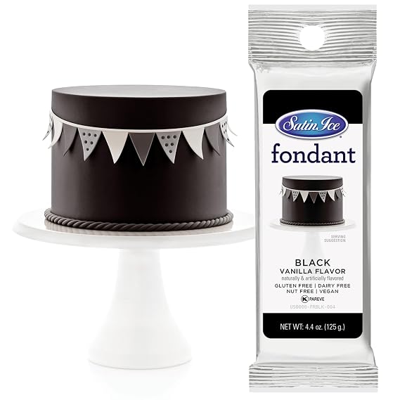 Satin Ice Fondant for Cake Decorating, Black (4.4 Ounce)