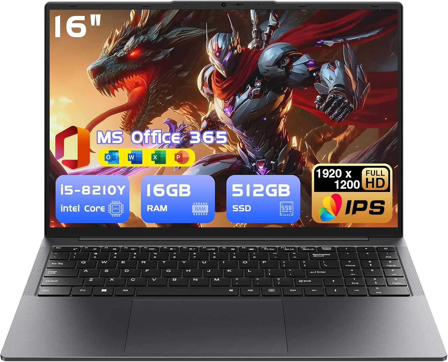 16" Laptop Computer Core i5up to 3.6GHz16GB RAM,512GB SSD,Win11 Pro Notebook PC,MS Office 365,gaming laptop,1920 x 1200 FHD 16:10 Display, with BT5.0 Wi-Fi, USB A, HDMI, RJ45, Backlit Keyboard
