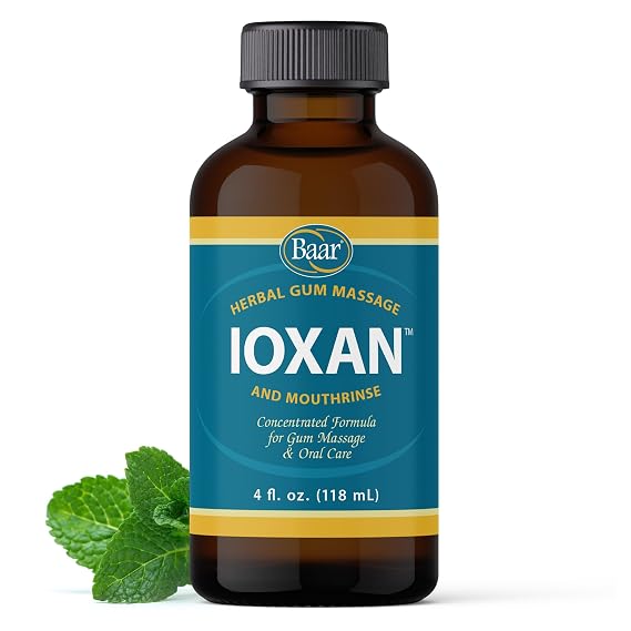 Baar Ioxan Herbal Gum Massage & Mouthrinse, 4 fl oz | Concentrated herbal blend, prickly ash, peppermint oil, daily oral care routine