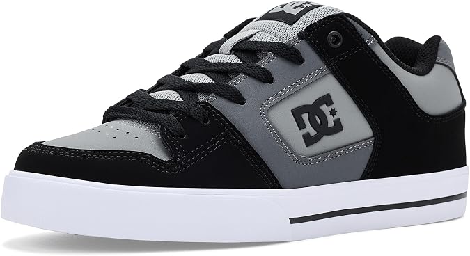 DC Shoes Men's Pure Trainer/Skate Shoe Black/Dark Grey/Grey