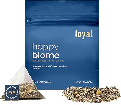 Loyal Happy Biome Tea | Supports Flora & pH Balanced Microbiome & Regulates Hormones | Supports Healthy pH, Flushes Toxins