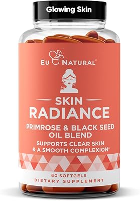 Radiance Flawless Skin & Complexion Hormonal Acne, Skin Care Support Your Natural Beauty Building Blocks Cold Pressed Acne Pills, Evening Primrose Oil, Black Seed Oil, DIM 60 Liquid Softgels