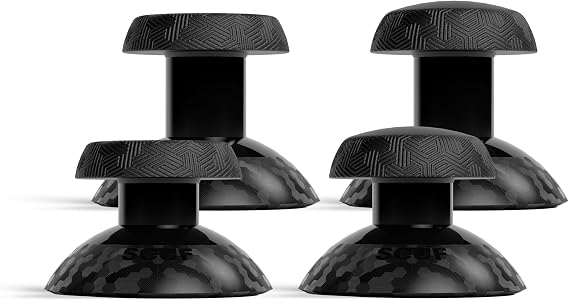 SCUF VALOR PRO Thumbstick Replacement Kit – 1 Short Concave, 1 Short Domed, 1 Long Concave, 1 Long Domed, Easy to Swap, Durable – Black