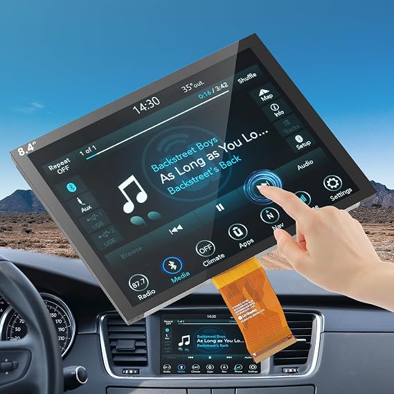 8.4 Inch Uconnect 4C UAQ LCD Monitor Touch-Screen Replacement Radio Navigation New OEM Compatible with 2017-2022 Dodge RAM Jeep Chrysler Replace #LA084X01(SL)(02)