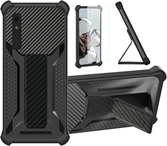 bojioderf Case Compatible for Onyx Boox Palma 2 / Palma/Kant/Kant 2 Mobile ePaper E-Reader Phone Case Cover [with Tempered Glass Screen Protector] Hybrid [Folding Support Magnetic] Black