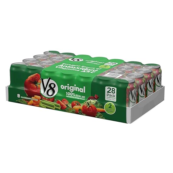 V8 Original 100% Vegetable Juice, 11.5 FL OZ Can (Pack of 28)
