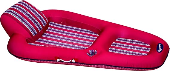 Aqua Luxury Water Pool Lounge Extra Large Inflatable Pool Floats for Adults with Headrest, Backrest, Footrest & Cupholder Multiple Colors/Styles