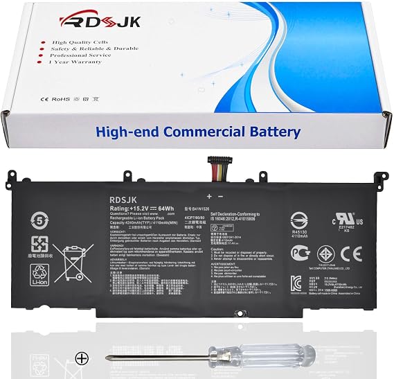 B41N1526 Laptop Battery for Asus GL502VT GL502VT-1A ROG S5 ROG Strix GL502 GL502V GL502VT G502VT-FY068 GL502VM S5 S5VM S5VT6700 GL502VT-BSI7N27 FX60VM FX502VM FX502VM-AS73 0B200-01940000 15.2V 64Wh