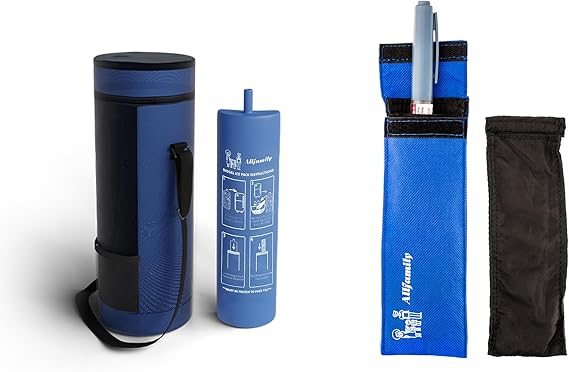 4AllFamily Insulin Pen Cooler Bundle 2Pack of Insulin Cooler Travel Case TSA Approved for Flexible Needs Cold Medication Travel Case with Soft & Evaporative Cooling No Freezer Required