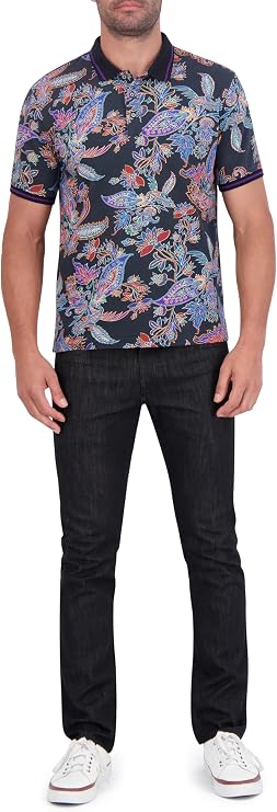Robert Graham Mens Ascona Short Sleeve Knit Polo Shirt