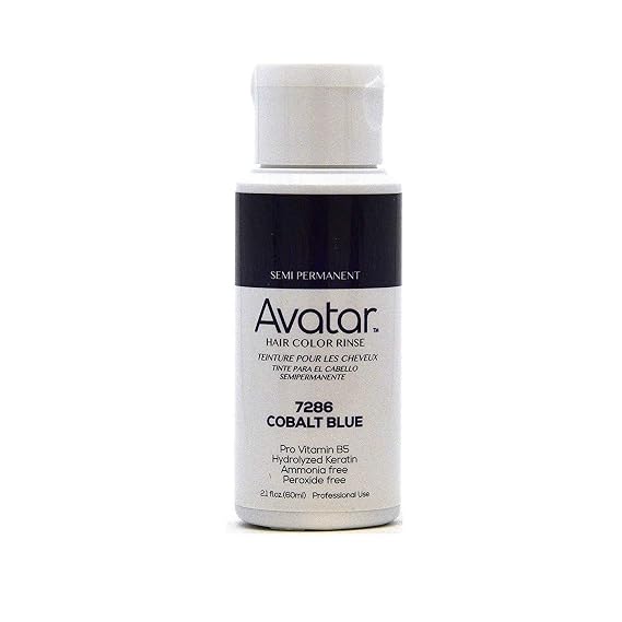 Avatar Semi Permanent Hair Color Rinse, 7286, Cobalt Blue, 2.1oz
