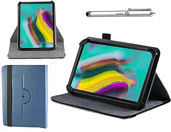 Navitech Blue Case with 360 Rotational Stand & Stylus Compatible with Nvidia Shield Tablet (Wi-Fi) 8" Tablet