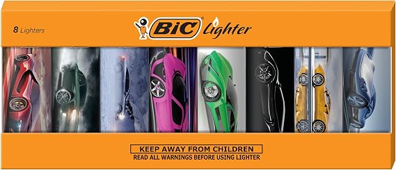 BIC Special Edition Supercar Series Maxi Pocket Lighters, Set of 8 Lighters