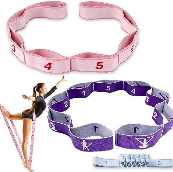 3PCS Stretching Strap Gymnastics Stretch Band With 8 Adjustable Loops For Stretching Leg Stretcher Strap,Gymnastics Equipment For Adult Pilates Yoga Dance