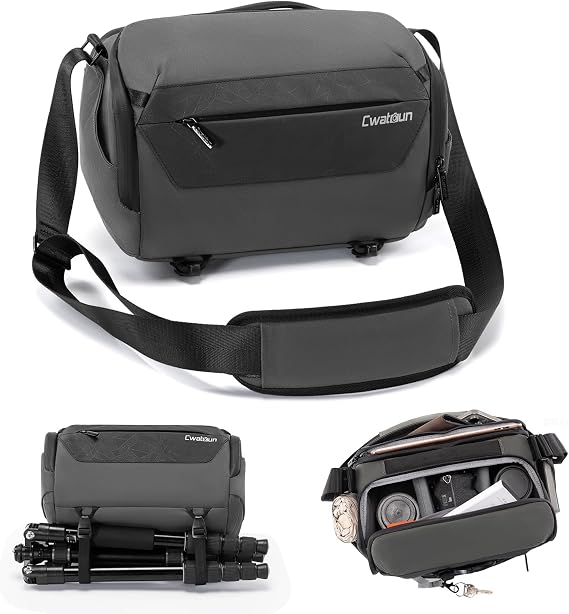 Compact Camera Bag Sling, Padded Photography Case Crossbody forTravel