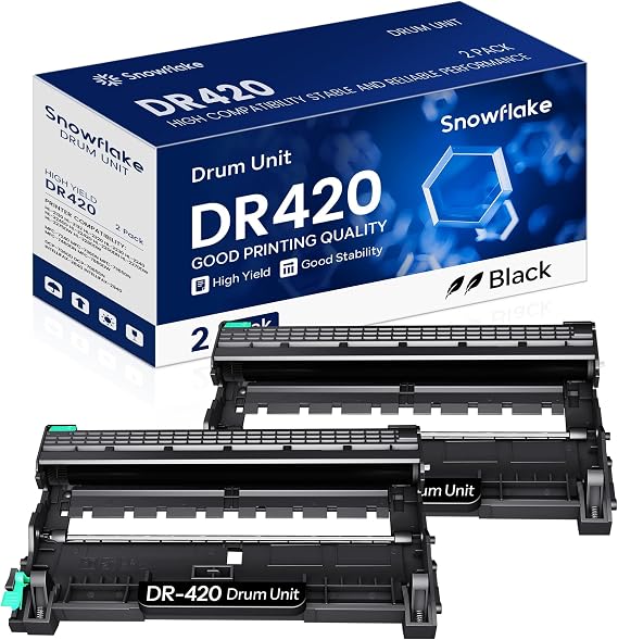 DR420 DR-420 Compatible DR420 DR-420 Black Drum Unit Replacement for Brother DR420 DR-420 DR 420 Drum Unit Intellifax-2840 HL-2240 HL-2230 MFC-7860DW MFC-7360N Drum (2 Pack, Not Toner).