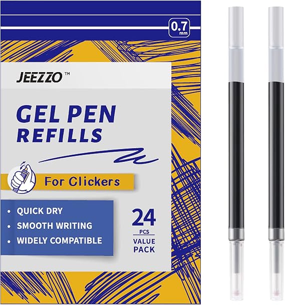 Gel Ink Refills for Retractable Click Pens, Medium Point Pen Refills