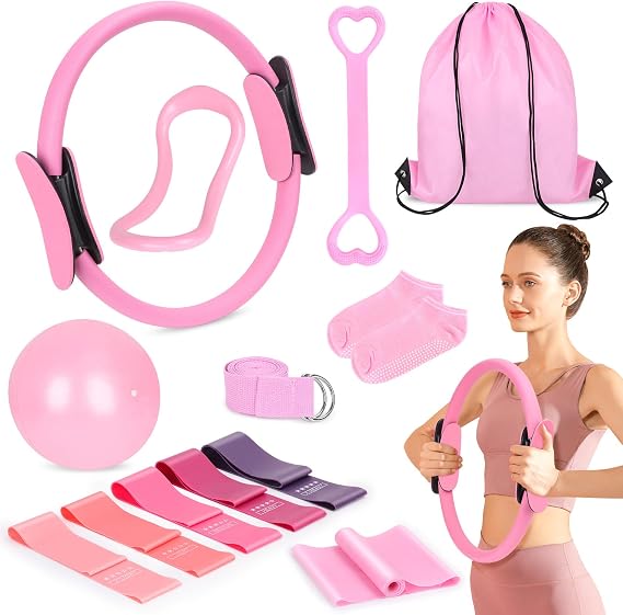 13Pcs Pilates Set Pilates Kit Home Pilates Sets for Women Pilates Workout Kit Pilates Beginners Set Home Pilates Essential kit Pilates Equipment Set Pilates Ring and Ball Set Pilates Accessories