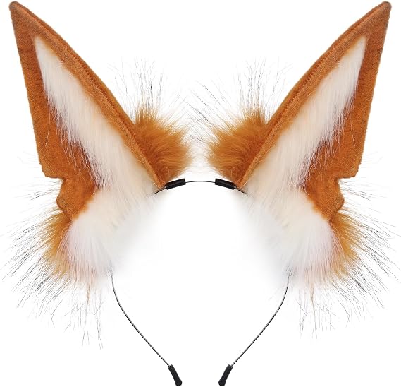 Handmade Animal Fur Fox Ears Headband Head Accessories for Party