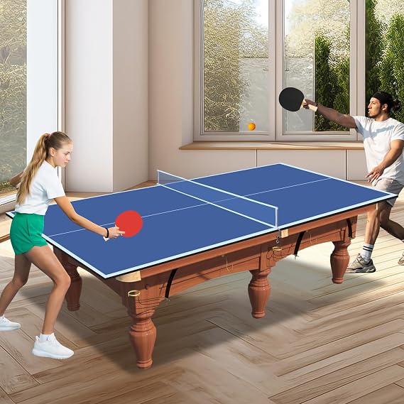 IUNNDS Table Tennis Top for Pool Table, 6ft/7ft/8ft/8ft/8.5ft/9ft Foldable Table Tennis Table for Pool Table, Table Tennis Conversion Top with Net