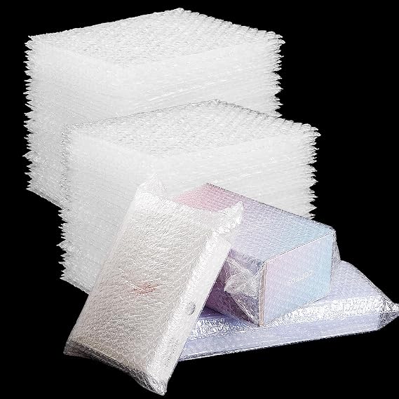 100Pack 15cmx20cm Bubble Out Bags Bubble Pouches Wrap Cushioning Packaging Bags, Double-Side Premium Small Bubbles Out Pouch for Moving, Shipping, and Storage