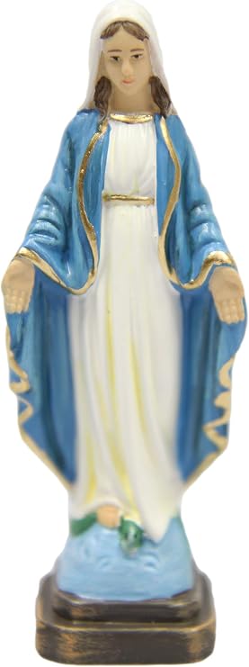 Vittoria Collection 4 1/4" Our Lady of Grace Virgin Mary Miraculous Madonna Mother Catholic Religious Gift Statue Sculpture Figurine Made in Italy Hand Painted