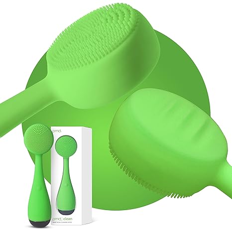 PMD Beauty Clean, Acne, and Redvolution - Electric Facial Cleansing Brush, Smart Facial Device with Silicone Brush & Anti-Aging Massager, Red and Blue LED Light