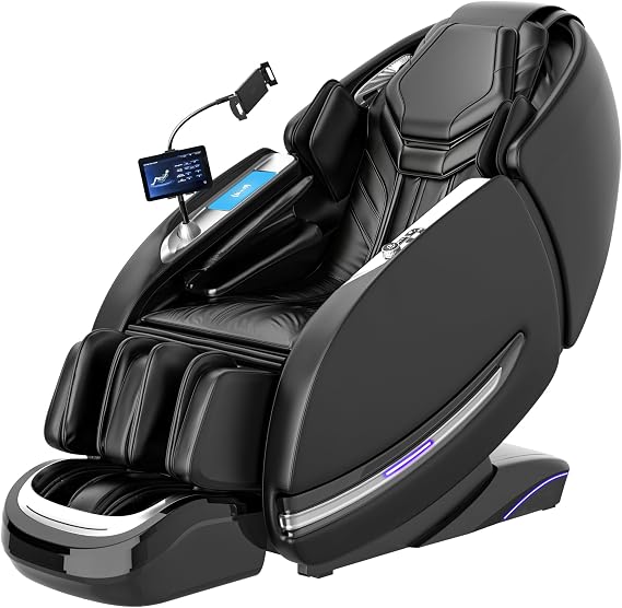 Massage Chair Full Body, 2026 Zero Gravity SL-Track Shiatsu Massage Chair Recliner with 12 Auto Modes, Thai Yoga Stretch, Foot Rollers, Heated Waist & Calf, AI Control & Body Scan, L183 Black