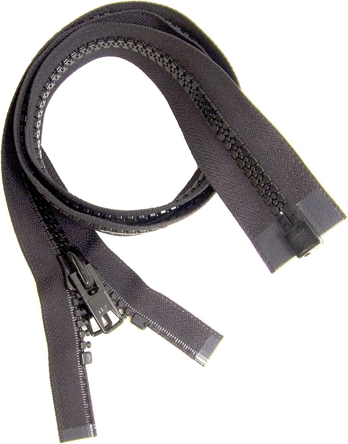 YKK Zippers #10 Black Metal Pull with Free Top Stops 54